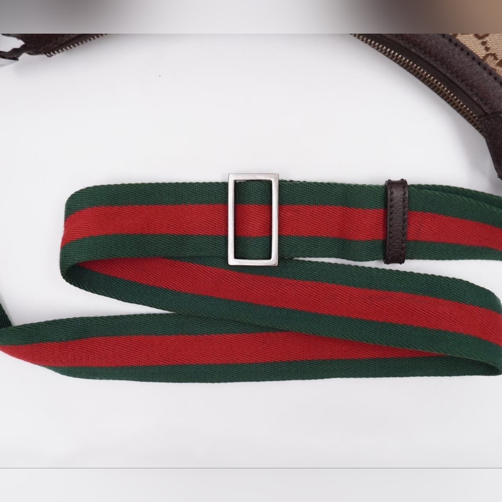 ❌️❌️SOLD❌️❌️BD41❤️ GUCCI Monogram Web Halfmoon Crossbody Bag - Picture 11 of 16